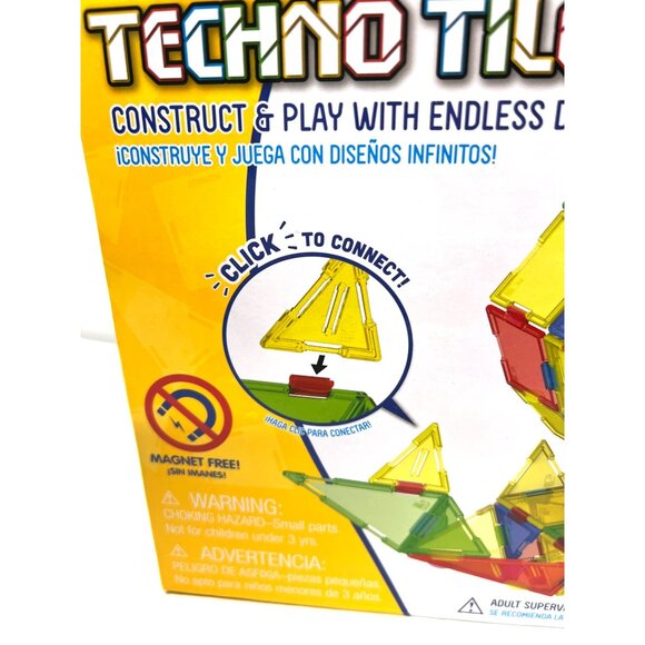 Techno Tiles Stem Construction Set 240+ Building Pieces Ages 4-8 - Picture 4 of 6